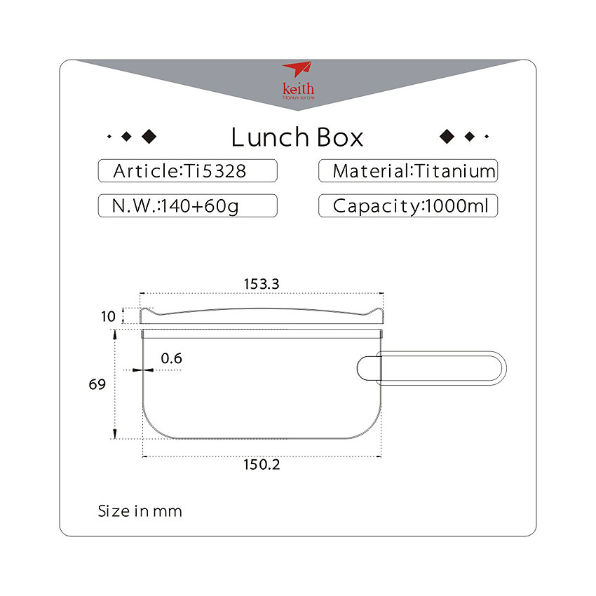 Keith Titanium Lunch Box - kettle 1 l