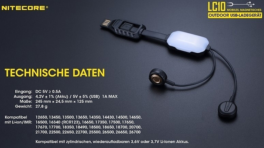 Nitecore Akkulader USB LC10